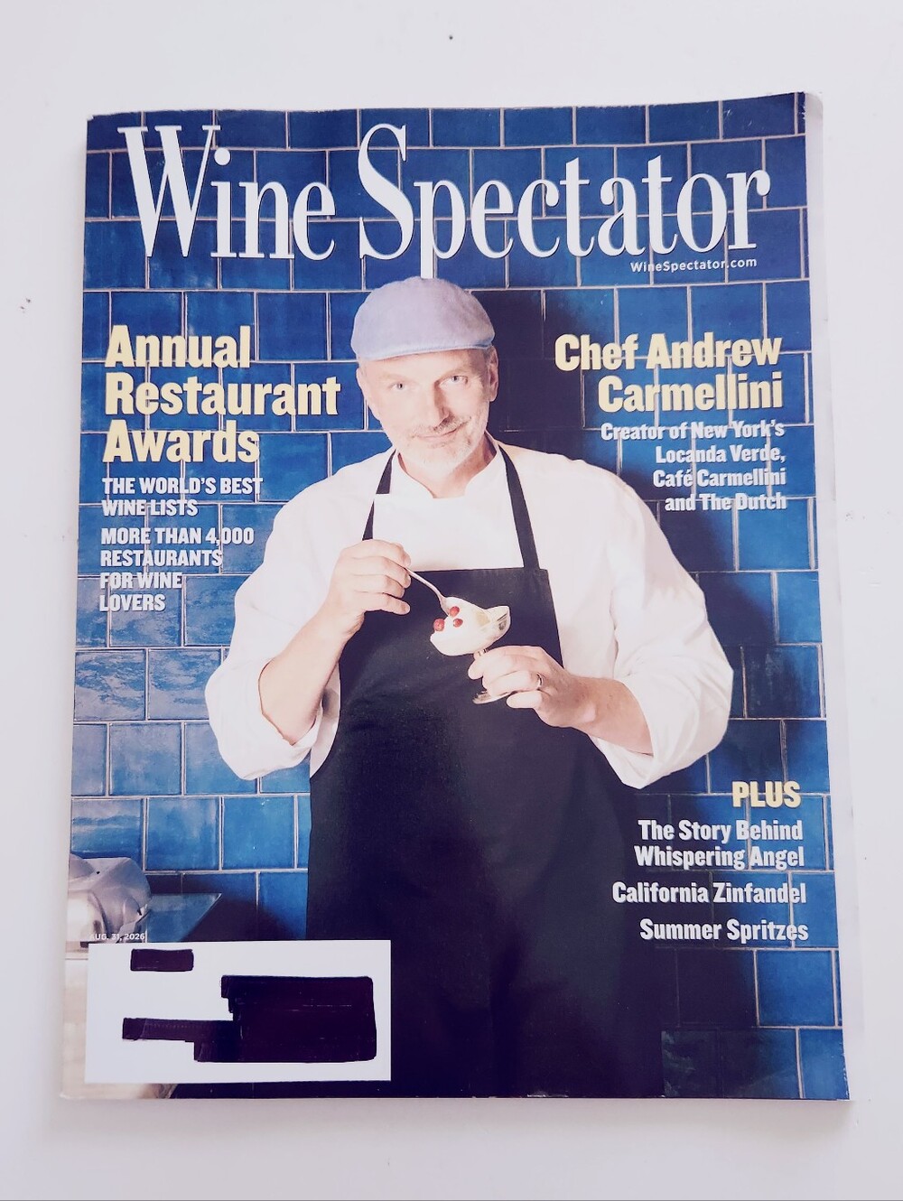 🍭7/$15 Wine Spectator Magazine August 2026 Chef Andrew Carmellini